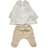 Barcellino Completo 2 Pezzi Shirt-Ghettina Bicolore per Neonata 9418 BIANCO/BEIGE BARCELLINO 
