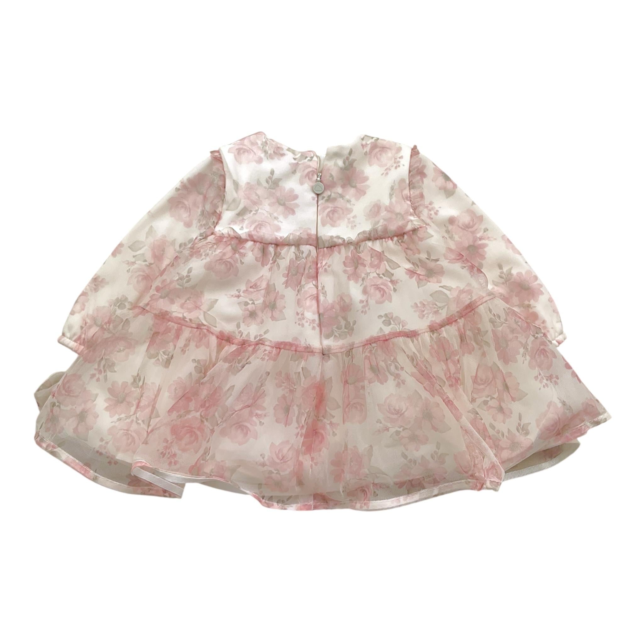 MAYORAL abito tinta unita con tulle e fantasia fiori Rosa per Neonata 2805X ROSA MAYORAL 