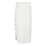 Balmain Gonna Tuta Tinta Unita con Bottoni per Bambina BV7A70 PANNA BALMAIN 