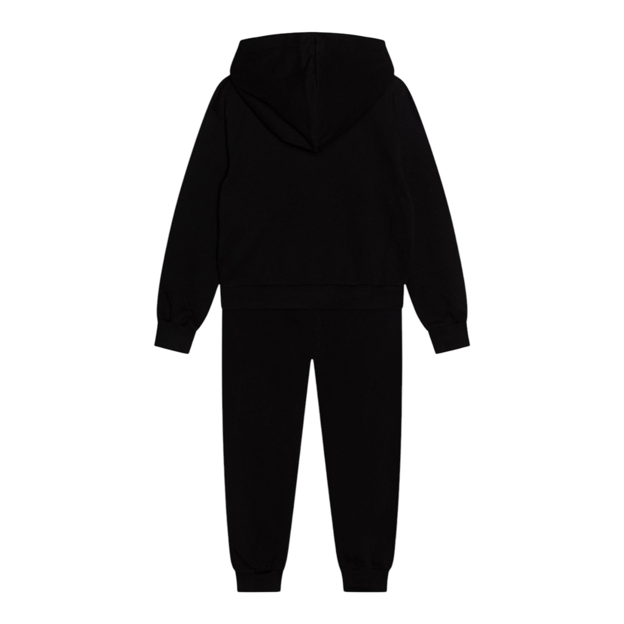 MOSCHINO completo 2pz in tuta felpa-pantalone tinta unita Nero per Bambino HUK03XX NERO MOSCHINO 