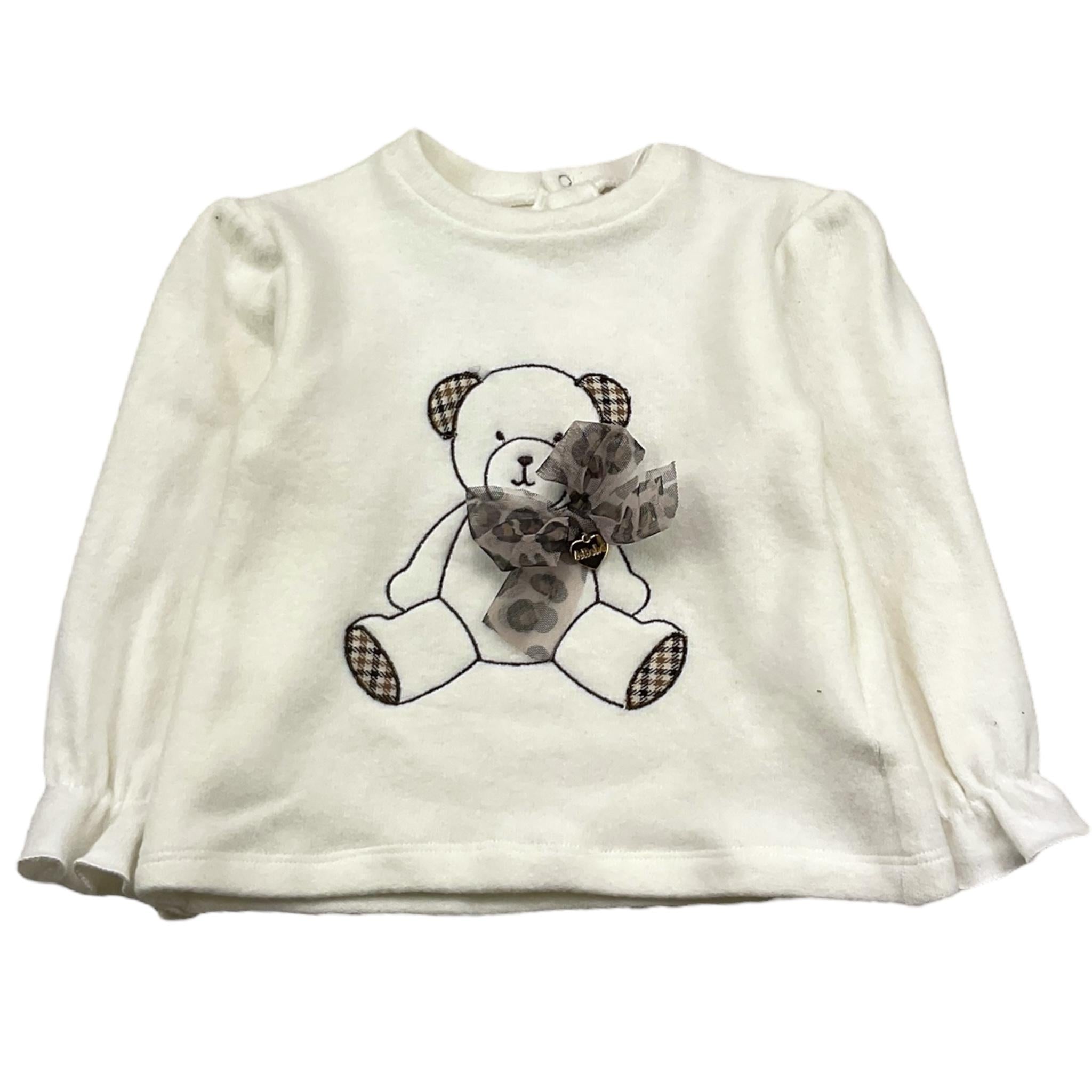 LE BEBE' maglia girocollo tinta unita cn fiocco Panna per Neonata LBG6055 PANNA LE BEBE' 