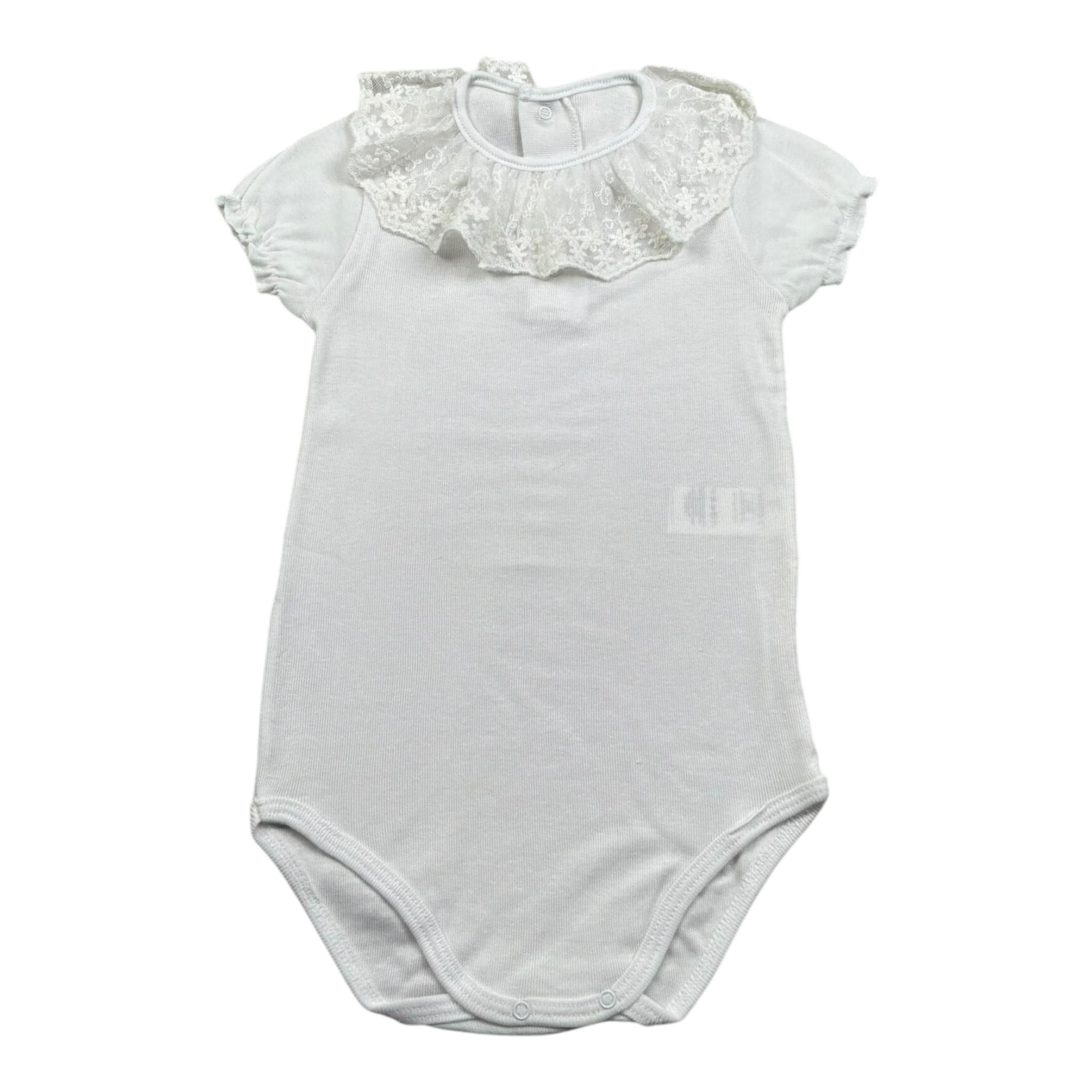 Calamaro Body Mezza Manica Tinta Unita con Colletto per Bambina 19109J BIANCO CALAMARO 
