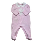 Le Bebe Tutina Manica Lunga Tinta Unita con Colletto per Neonata LBG6297 ROSA LE BEBE 
