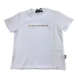 Daniele Alessandrini T-Shirt Girocollo Tinta Unita Con Stampa Logo Bianco Per Neonato