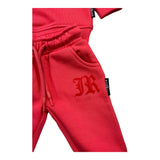 JOHN RICHMOND completo 2pz felpa-pantalone tinta unita con stampa Corallo per Neonato RIA25016CF CORALLO JOHN RICHMOND 