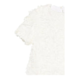 Dou Dou Abito Girocollo Tinta Unita con Applicazioni per Bambina DW1A91X PANNA DOU DOU 