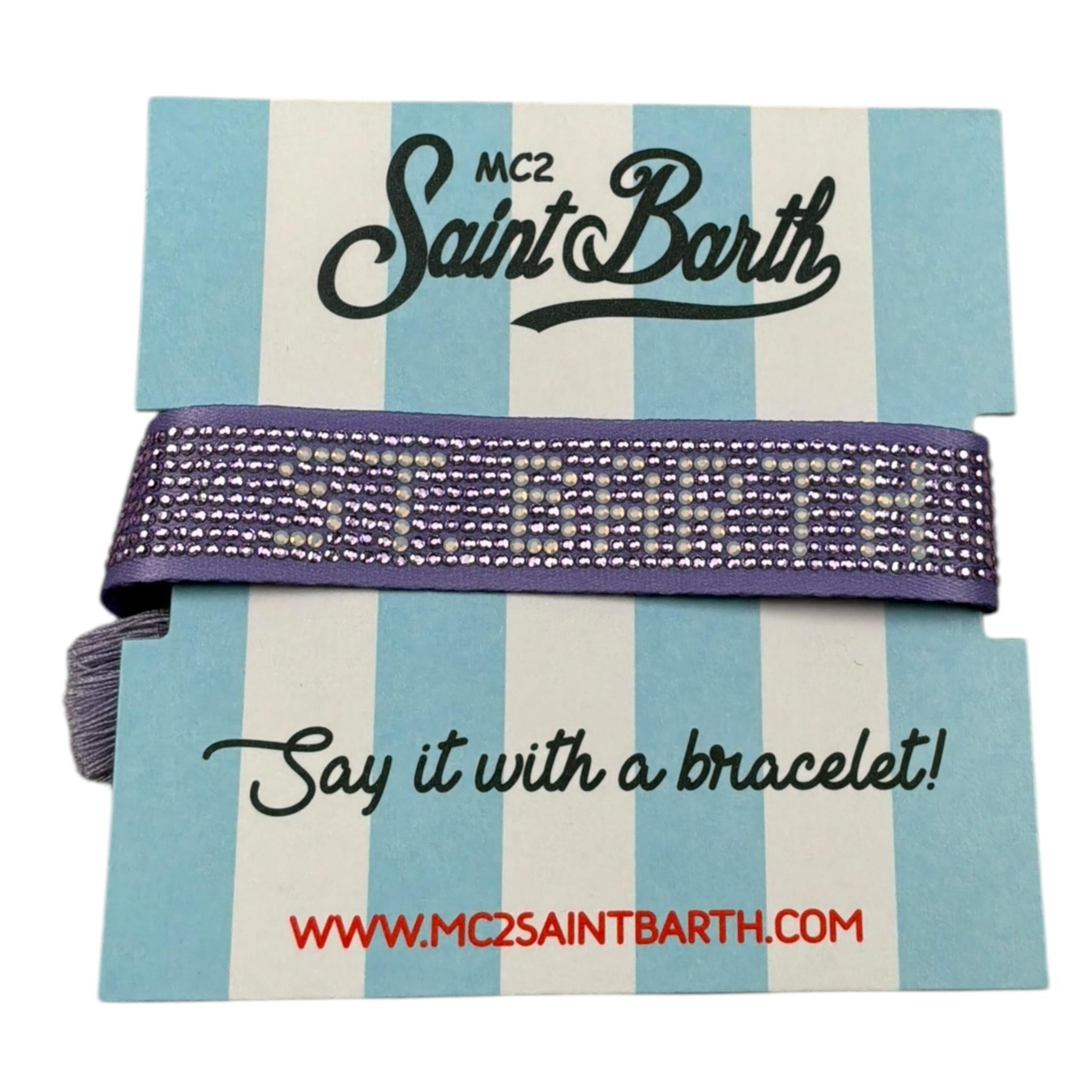 Saint Barth Bracciale Tinta Unita con Strass per Bambina STRASS GLICINE SAINT BARTH 