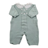 Marlu' Tutina Manica Lunga Tinta Unita con Colletto per Neonata EF1910 VERDE MARLU' 