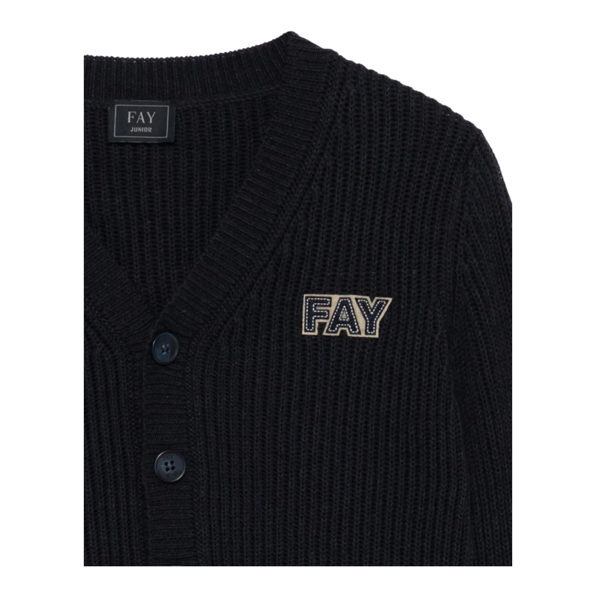 Fay Cardigan Tinta Unita per Bambina FW9P10 BLU FAY 