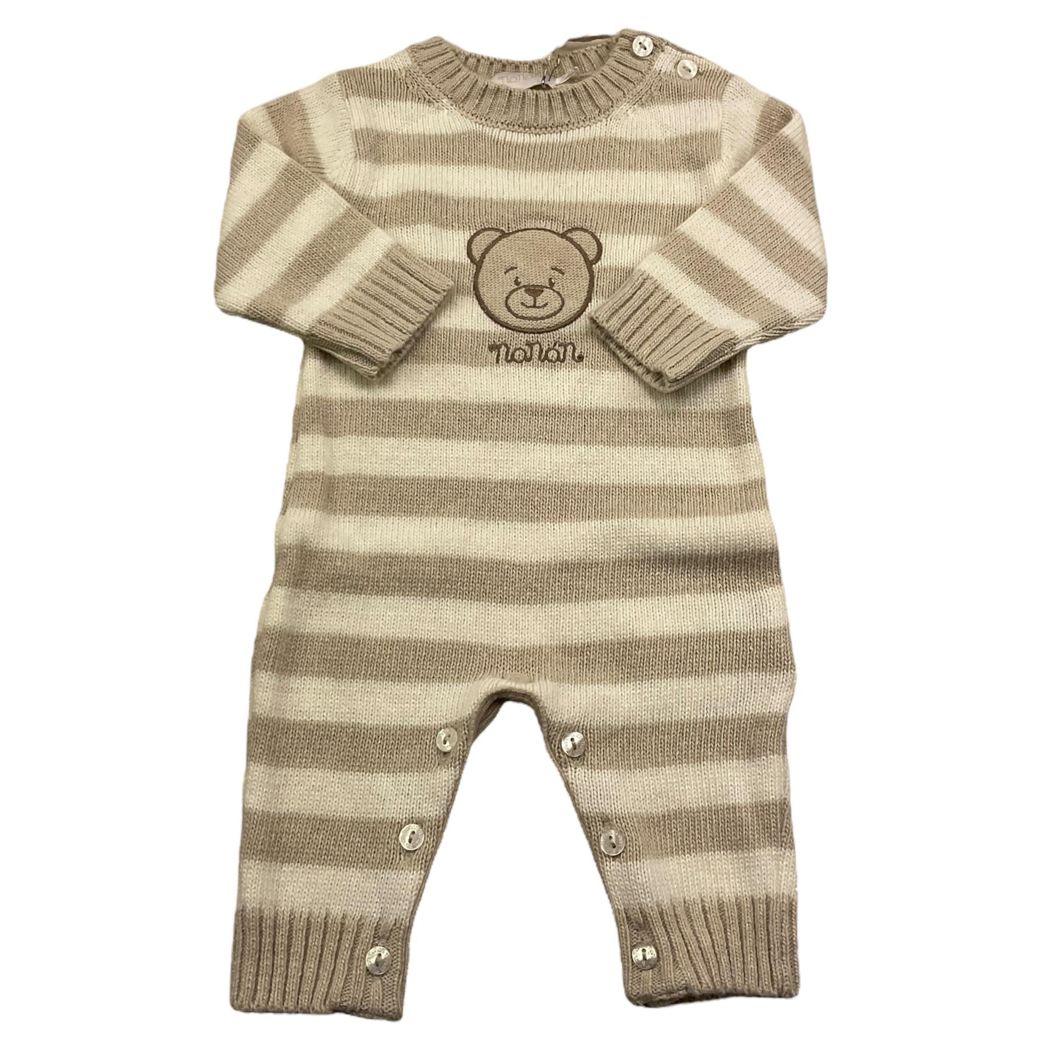 NANAN tutina manica lunga fantasia a righe Beige per Neonato 24186BE BEIGE NANAN 
