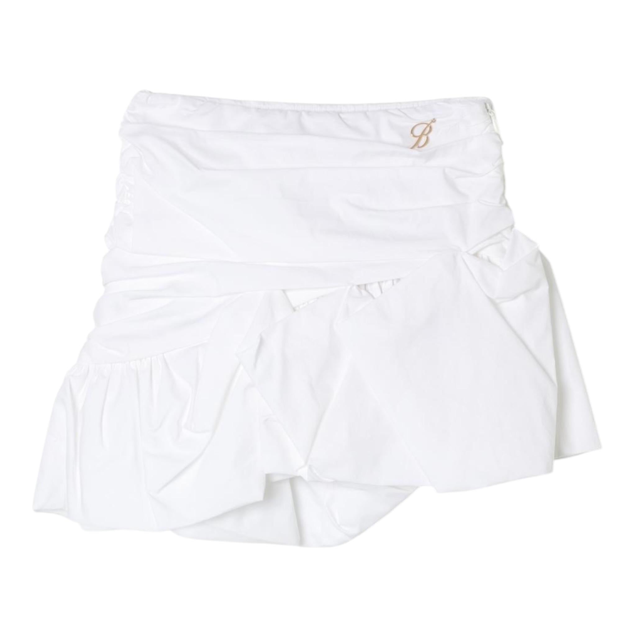 Miss Blumarine Gonna Tinta Unita con Zip per Bambina IA4083 BIANCO MISS BLUMARINE 