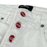 G2Firenze Jeans tinta unita con Girovita Regolabile Bianco per Bambino DENIM BIANCO G2FIRENZE 