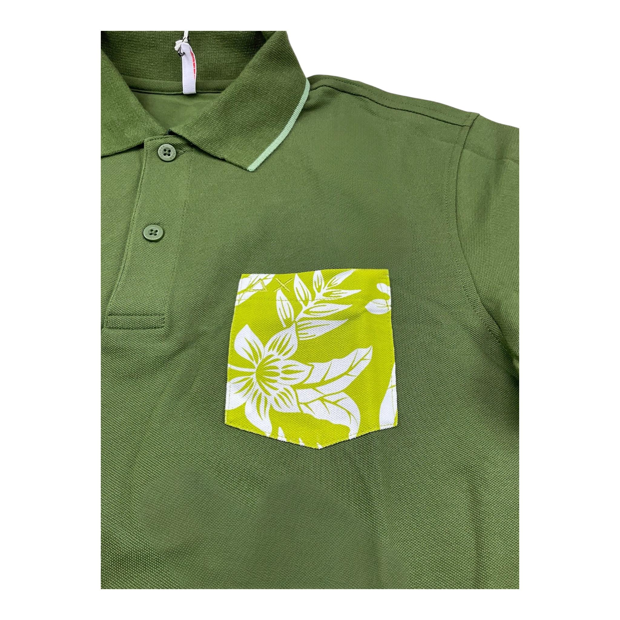 Sun68 Polo Mezza Manica Tinta Unita con Taschino per Bambino A35327S VERDE SUN68 