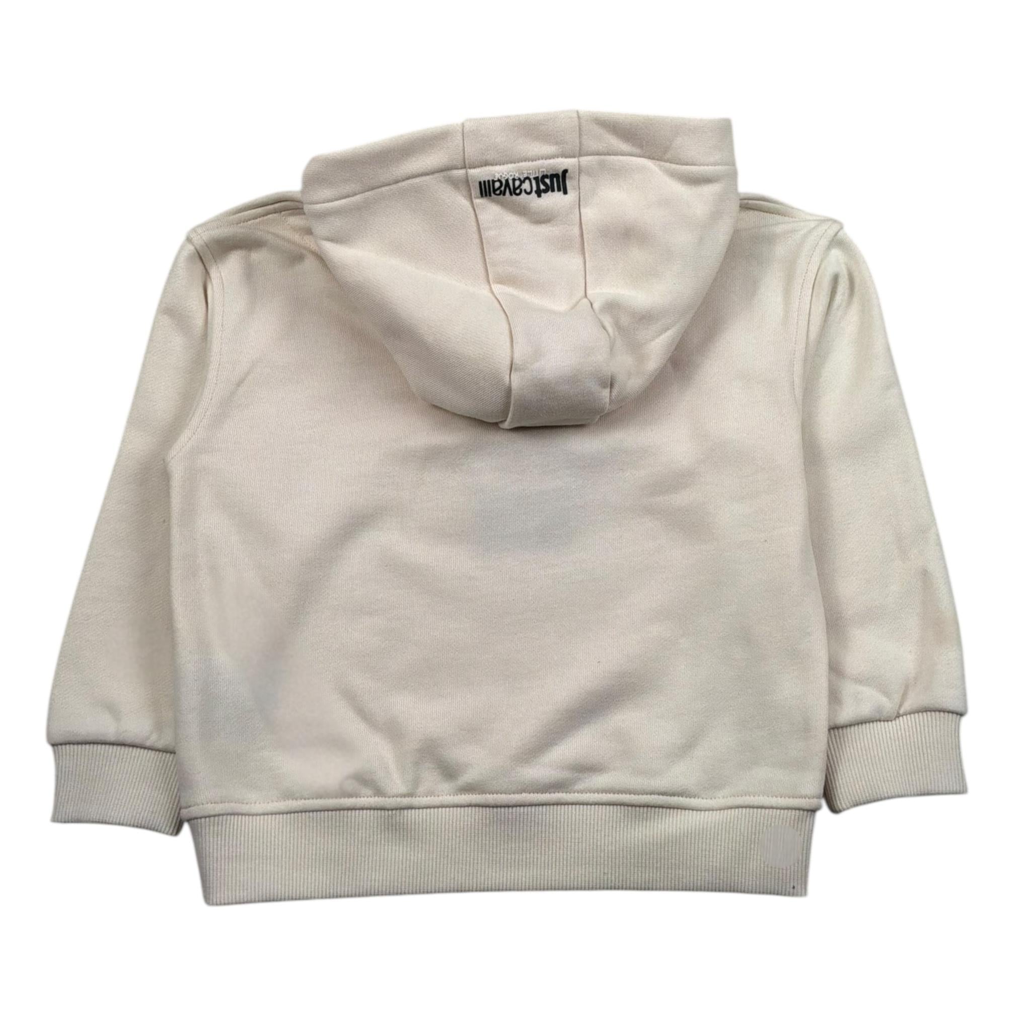 Just Cavalli Felpa Chiusa con Cappuccio Tinta Unita con Logo per Neonato JIP26078FE PANNA JUST CAVALLI 