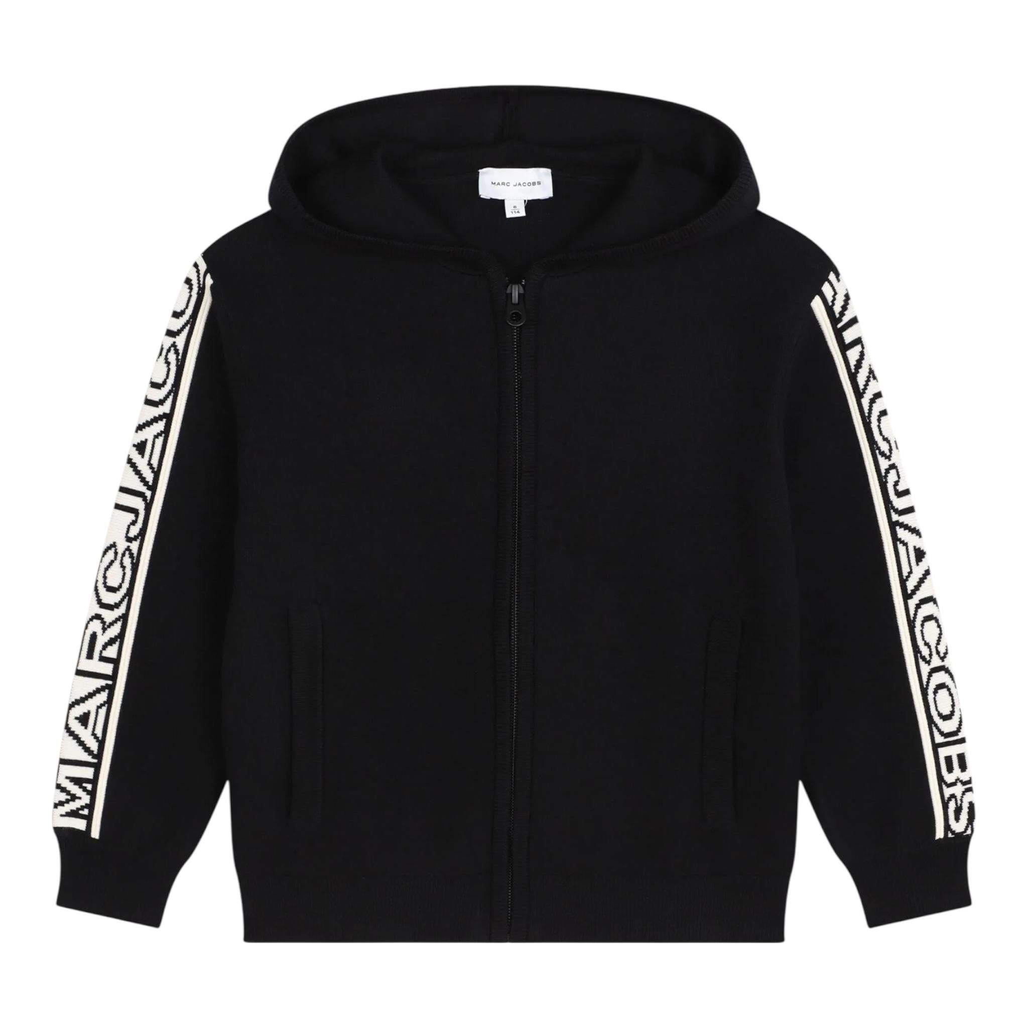 MARC JACOBS felpa in maglia tinta unita con zip Nero per Bambino W60290 NERO MARC JACOBS 
