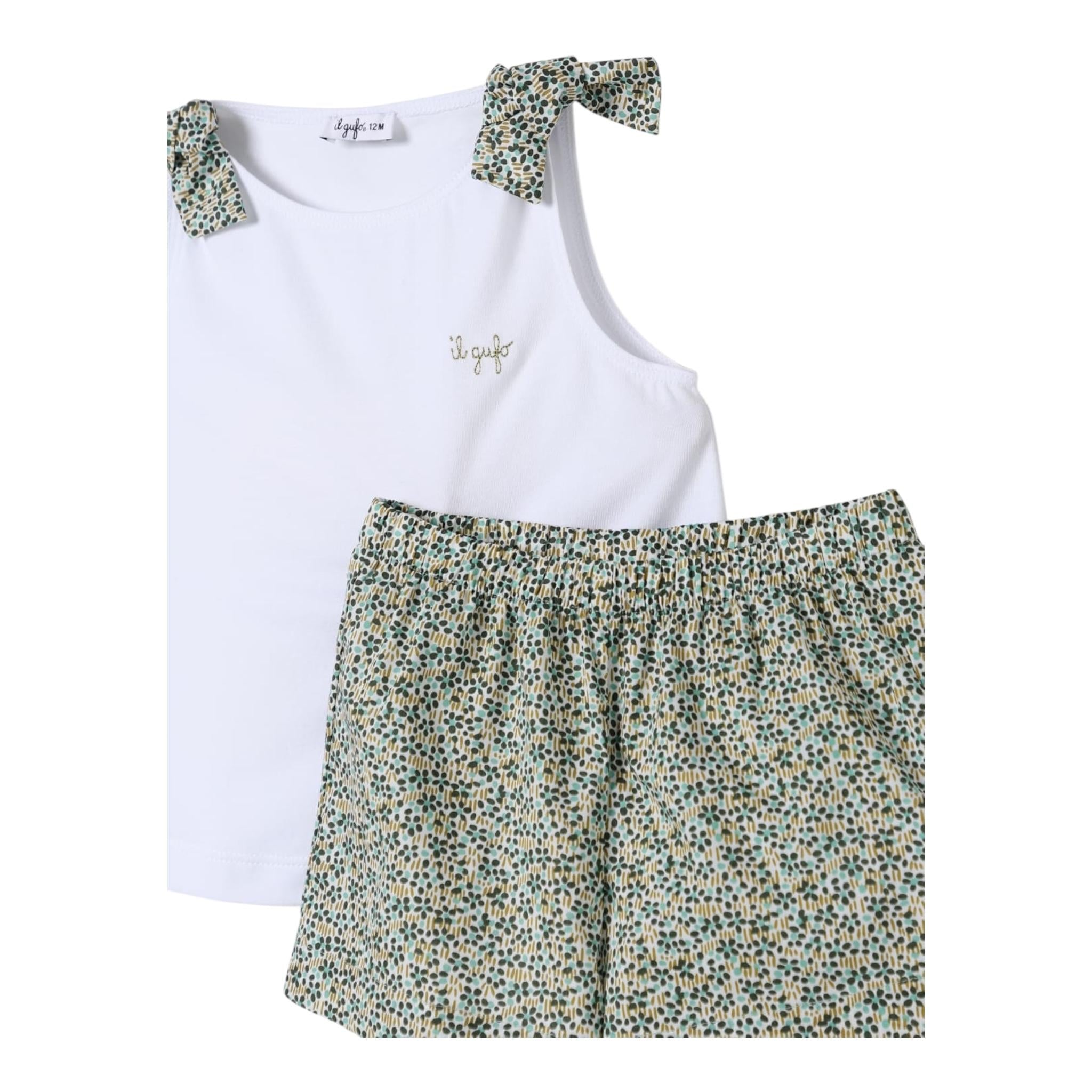 Il Gufo Completo 2 Pezzi Canotte-Culotte per Neonata P25DP528MF032 BIANCO IL GUFO 