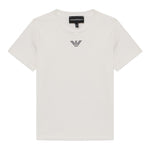 Emporio Armani T-Shirt Girocollo Tinta Unita con Stampa per Neonato EB000419 PANNA EMPORIO ARMANI 