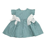 La Stupenderia Abito Tinta Unita con Fiocco E Stampa per Neonata TBTP52 VERDE LA STUPENDERIA 