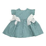 La Stupenderia Abito Tinta Unita con Fiocco E Stampa per Neonata TBTP52 VERDE LA STUPENDERIA 