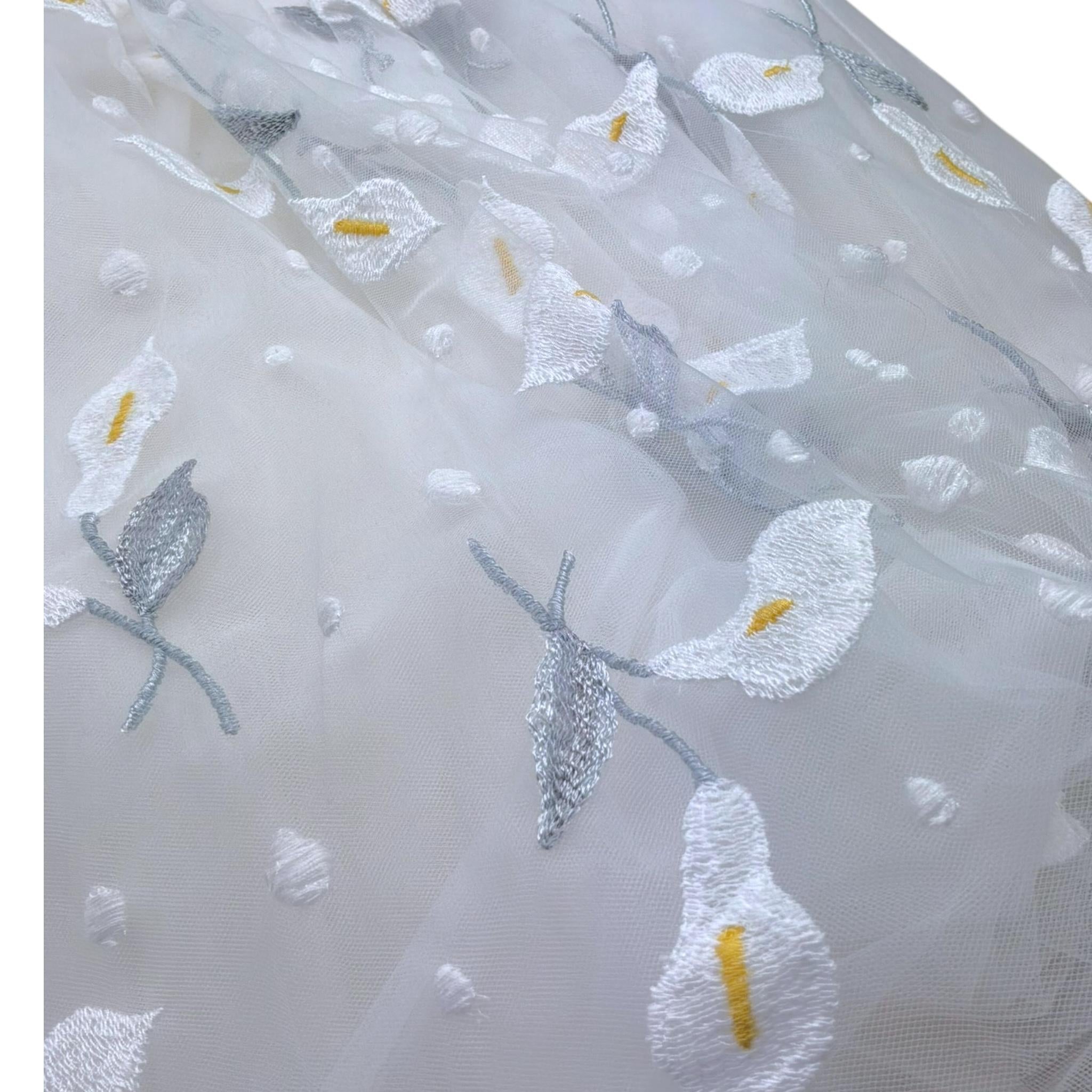 Monnalisa Abito Cerimonia Tinta Unita con Brillantini E Ricami per Bambina 711916 PANNA MONNALISA 