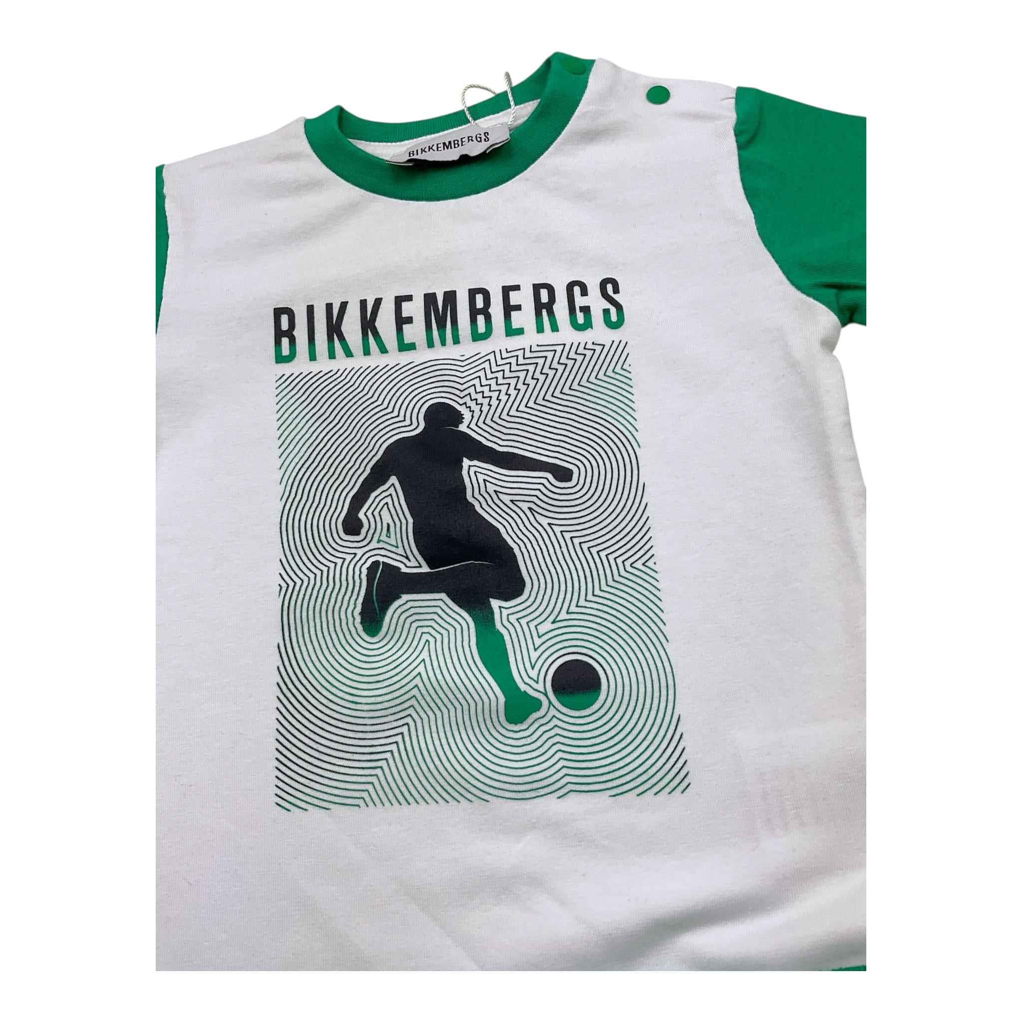 Bikkembergs Completo 2 Pezzi T-Shirt-Bermuda Bicolore per Bambino BK3417J BIANCO/VERDE BiKKEMBERGS 