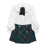 ABEL & LULA completo camicia-gonna bicolore Bianco/verde per Bambina 5546X BIANCO/VERDE ABEL & LULA 