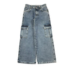 Lu Lu By Miss Grant Jeans Tinta Unita Modello con Tasconi per Bambina LL2991 AZZURRO LU LU BY MISS GRANT 