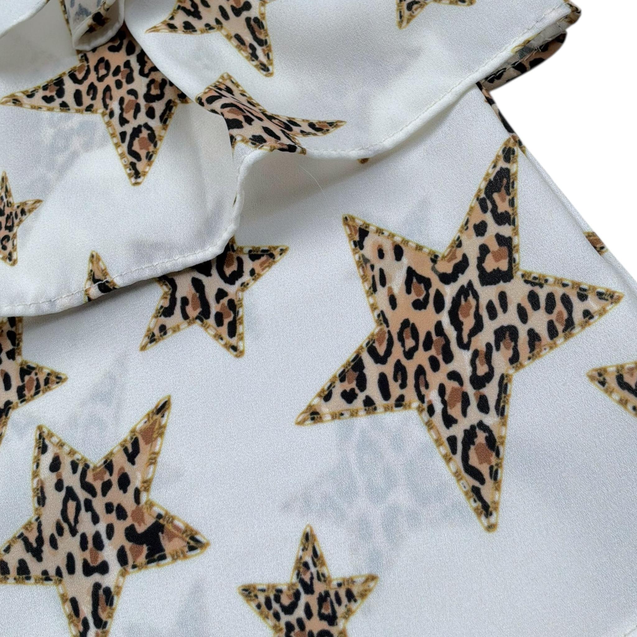 Relish Camicia Tinta Unita con Fantasia Stelle per Bambina 18656 PANNA RELISH 