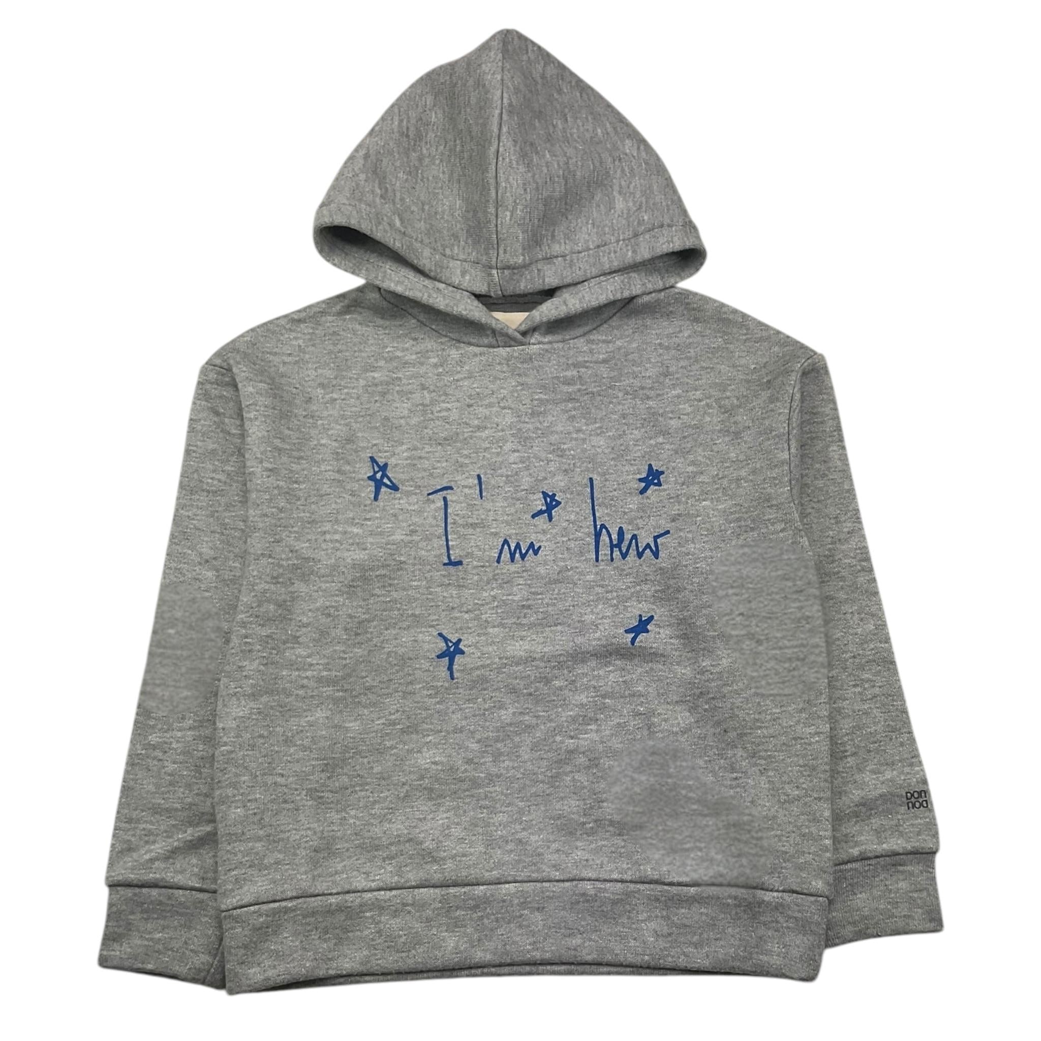 DOU DOU felpa chiusa con cappuccio e stampa in contrasto Grigio per Bambino DV4P50 GRIGIO DOU DOU 