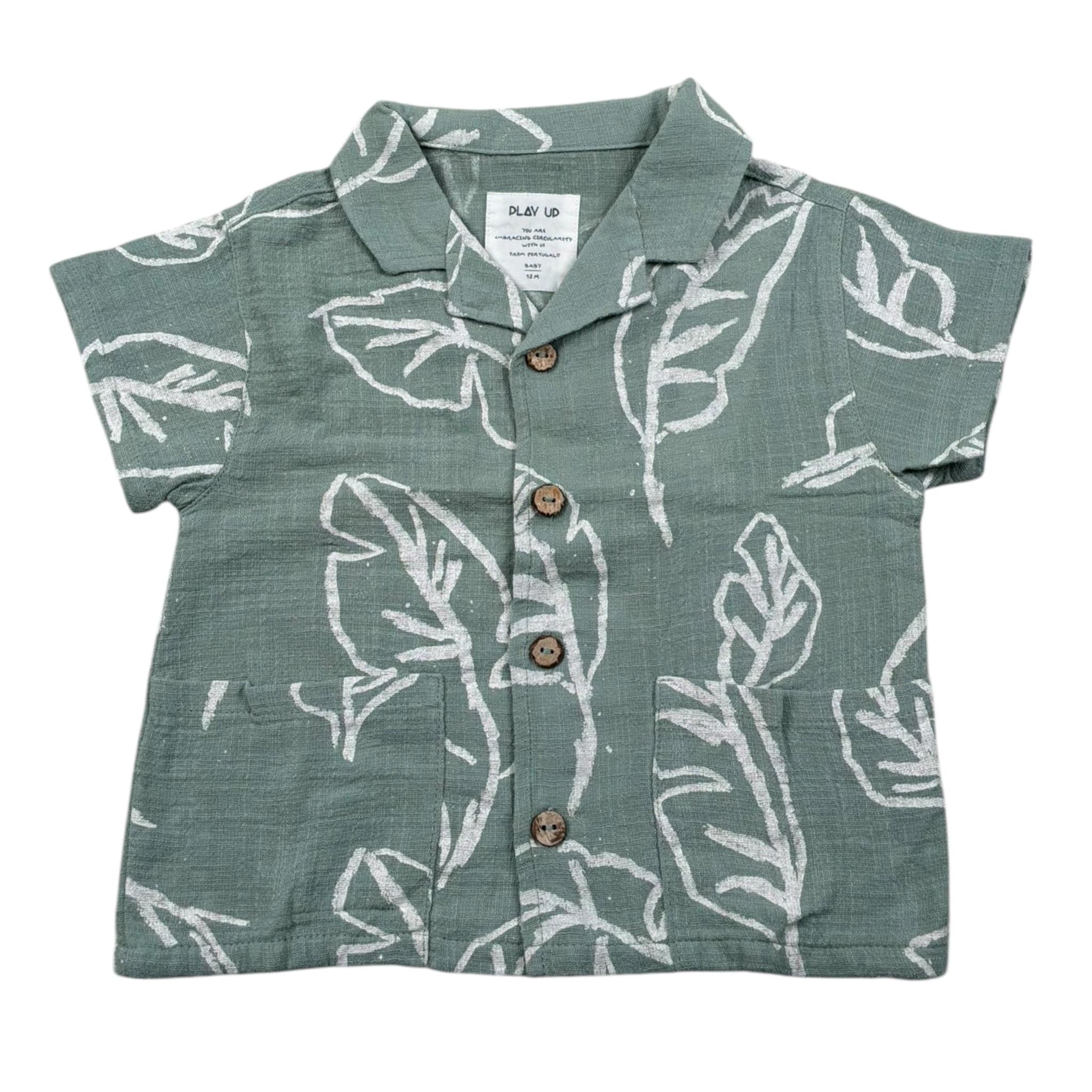 Play Up Camicia Mezza Manica Tinta Unita per Neonato PA011AQ11252 VERDE PLAY UP 