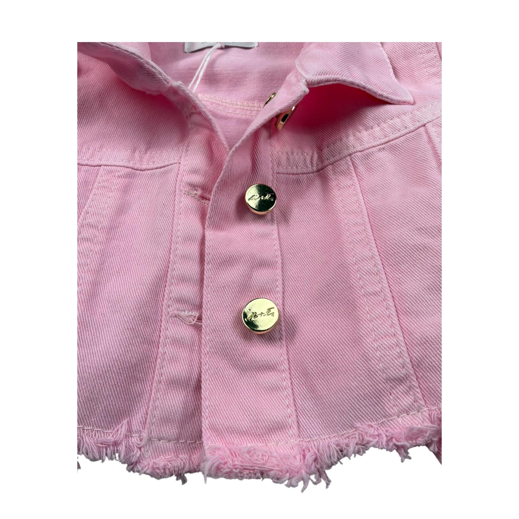 M+E' Giubbino In Denim tinta unita Rosa per Neonata UE1695N ROSA M+E' 