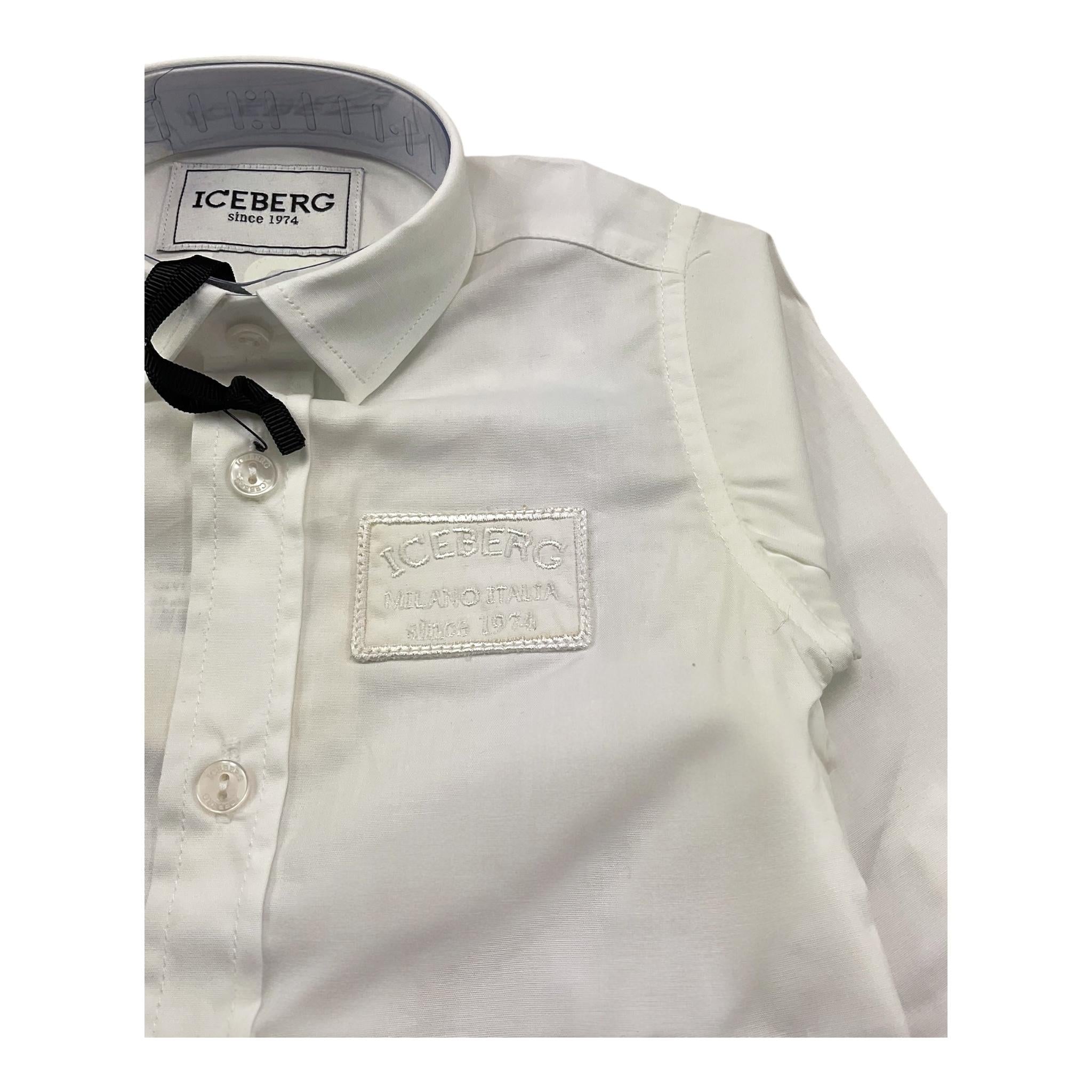 Iceberg Camicia Manica Lunga Tinta Unita con Logo per Neonato CMICE5103B PANNA ICEBERG 