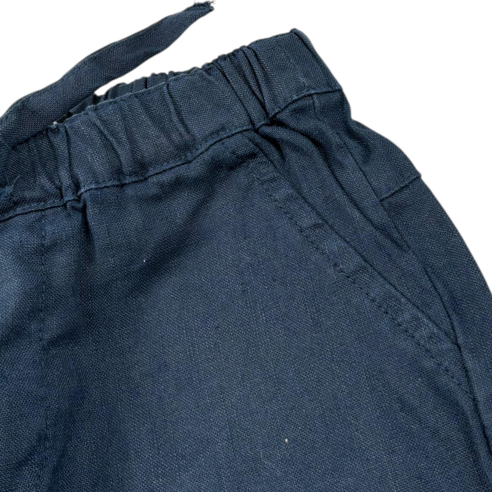 Please Pantalone Tinta Unita con Elastico In Vita per Neonato PE54300B73N BLU PLEASE 