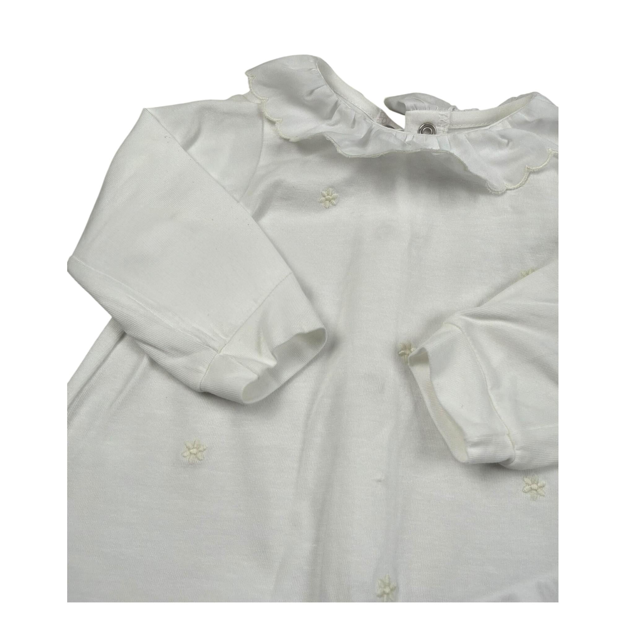 Le Bebe Tutina Manica Lunga Tinta Unita per Neonata LBG5761 BIANCO LE BEBE 