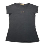 Yes Zee T-Shirt Girocollo Tinta Unita Con Stampa Nero Per Bambina