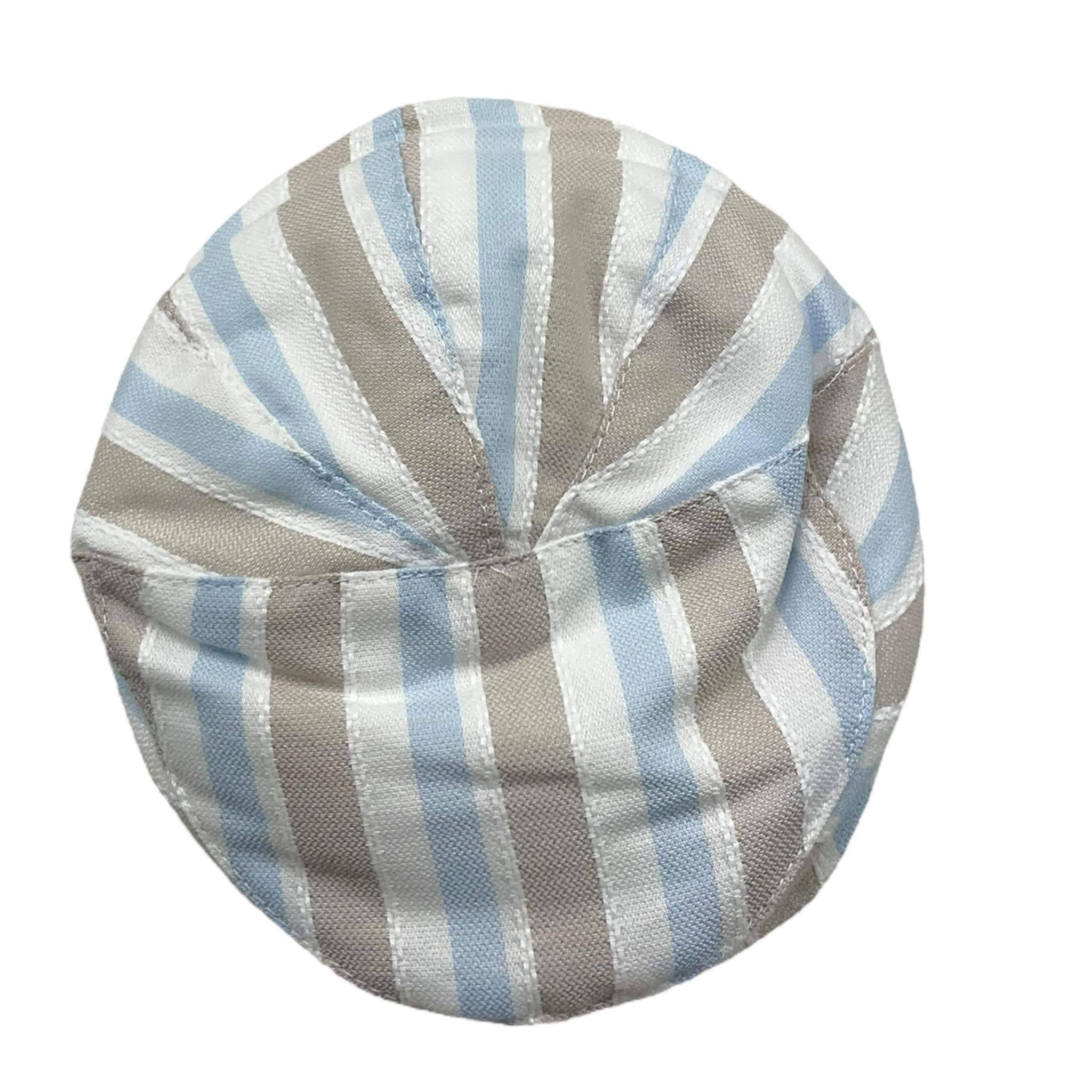 Ninnaoh Cappello Tinta Unita con Fantasia A Righe per Neonato E25CA208 BIANCO NINNAOH 