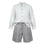 Barcellino Completo 2 Pezzi Camicia-Bermuda per Bambino 120110 BIANCO BARCELLINO 