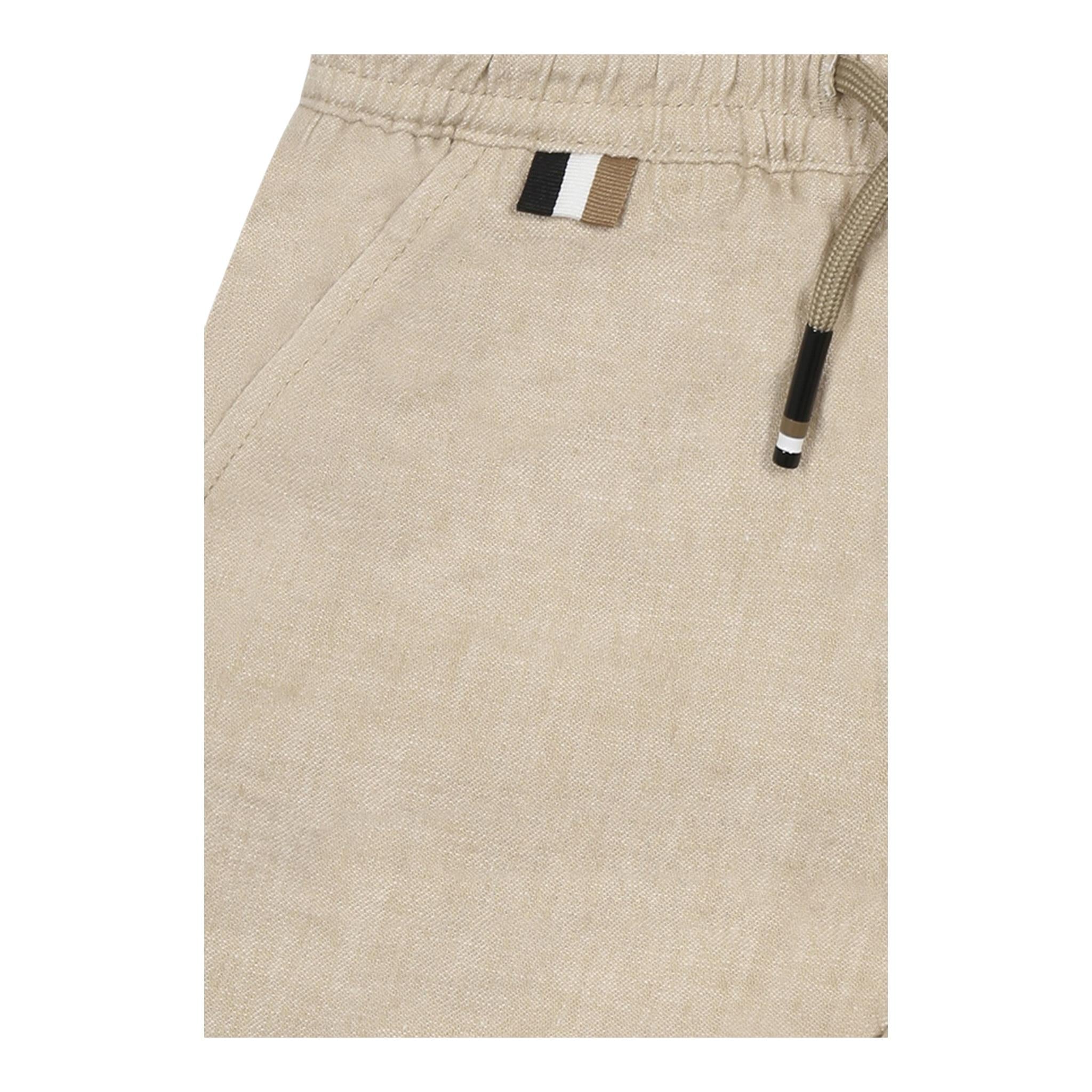 Boss Bermuda Tinta Unita con Elastico In Vita per Bambino J5198804 BEIGE BOSS 