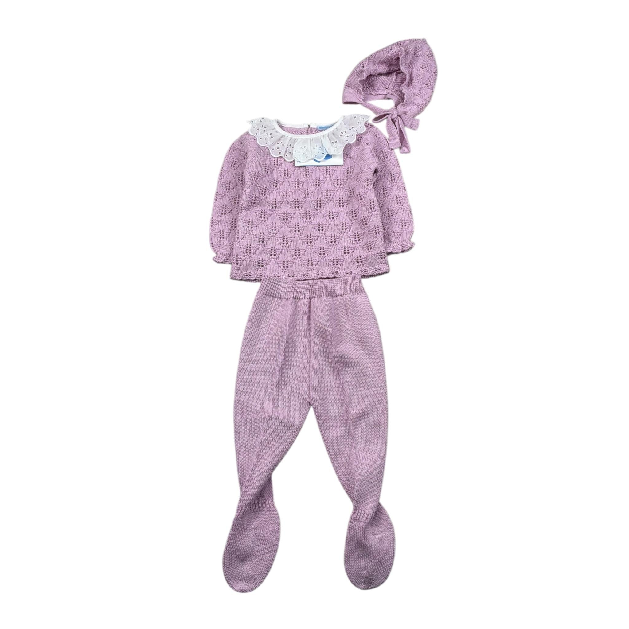 Mac Ilusio'N Completo 3 Pezzi Maglia-Ghettina-Cappello per Neonata 9612G LILLA MAC ILUSIO'N 