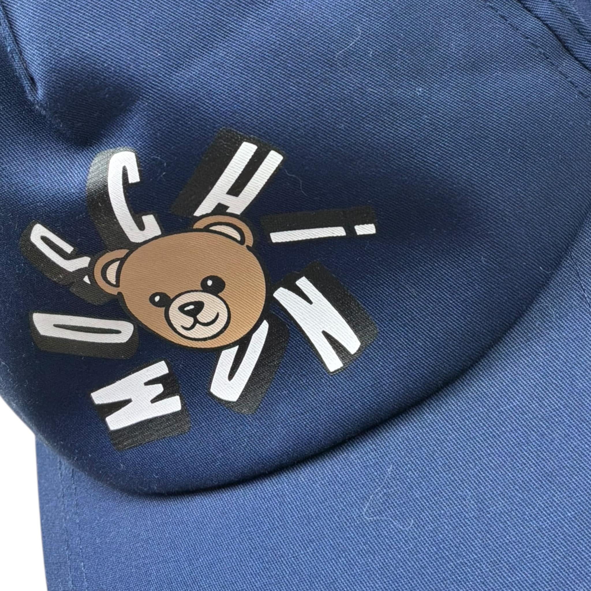 Moschino Cappello Tinta Unita Modello Berretto con Stampa per Bambino HVX01N BLU MOSCHINO 