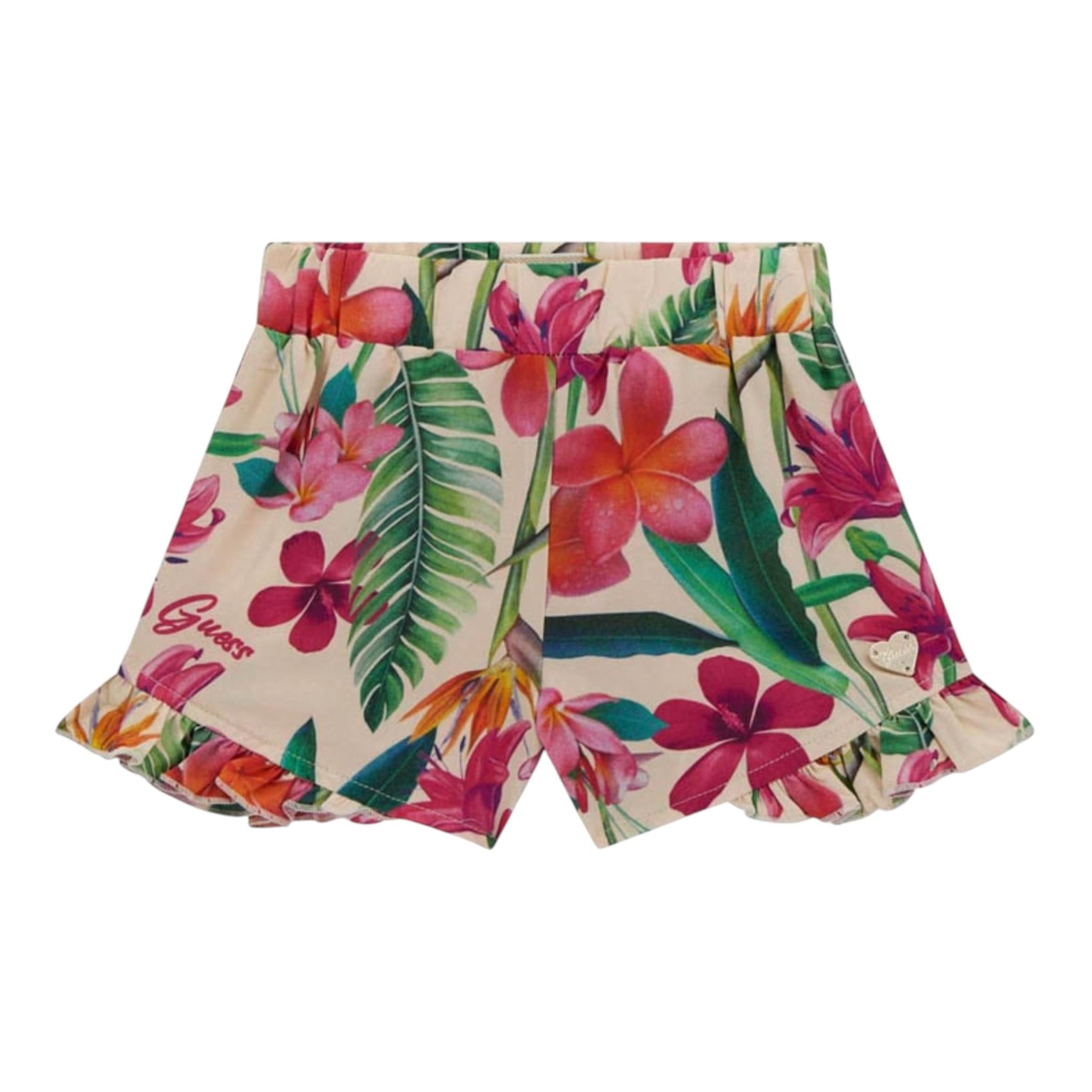 Guess Short Tinta Unita con Fantasia Fiori per Bambina K5GD06WG5S2 ROSA GUESS 