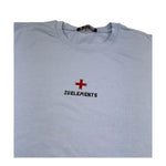 Zu+Elements T-Shirt Girocollo Tinta Unita con Stampa per Bambino ZU1608 AZZURRO POLVERE ZU+ELEMENTS 