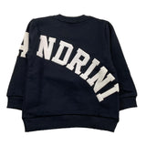 Daniele Alessandrini Rundhals-Sweatshirt, einfarbig, mit Kontrastdruck, Blau für Neugeborene