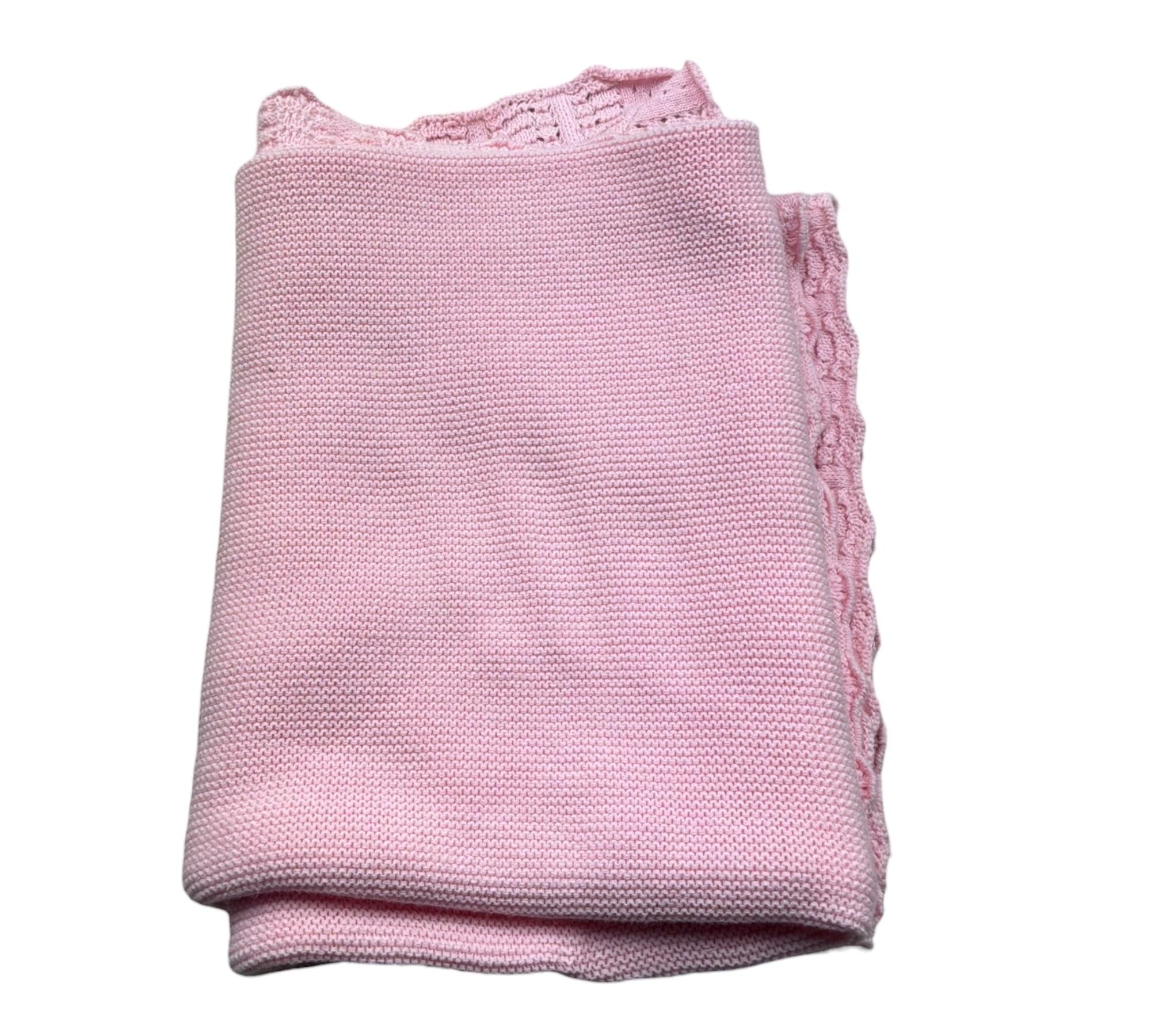 Le Bebe Coperta Tinta Unita con Ricami per Neonata LBG6280 ROSA LE BEBE 