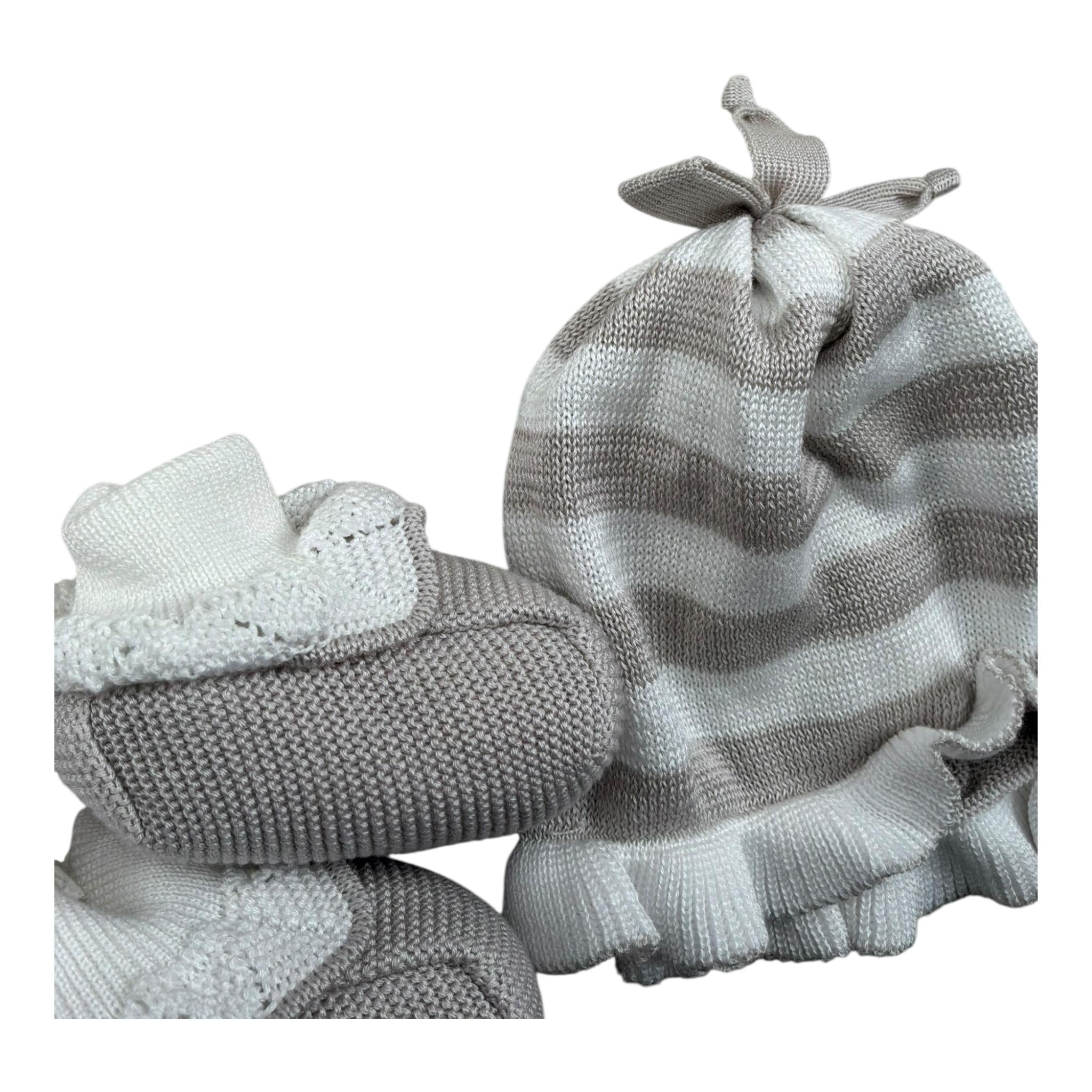 Marlu' Set Cappello-Babbucce per Neonata EF1071 BEIGE MARLU' 