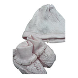 Marlu' Set Cappello-Babbucce Tinta Unita per Neonata EL1771 ROSA MARLU' 