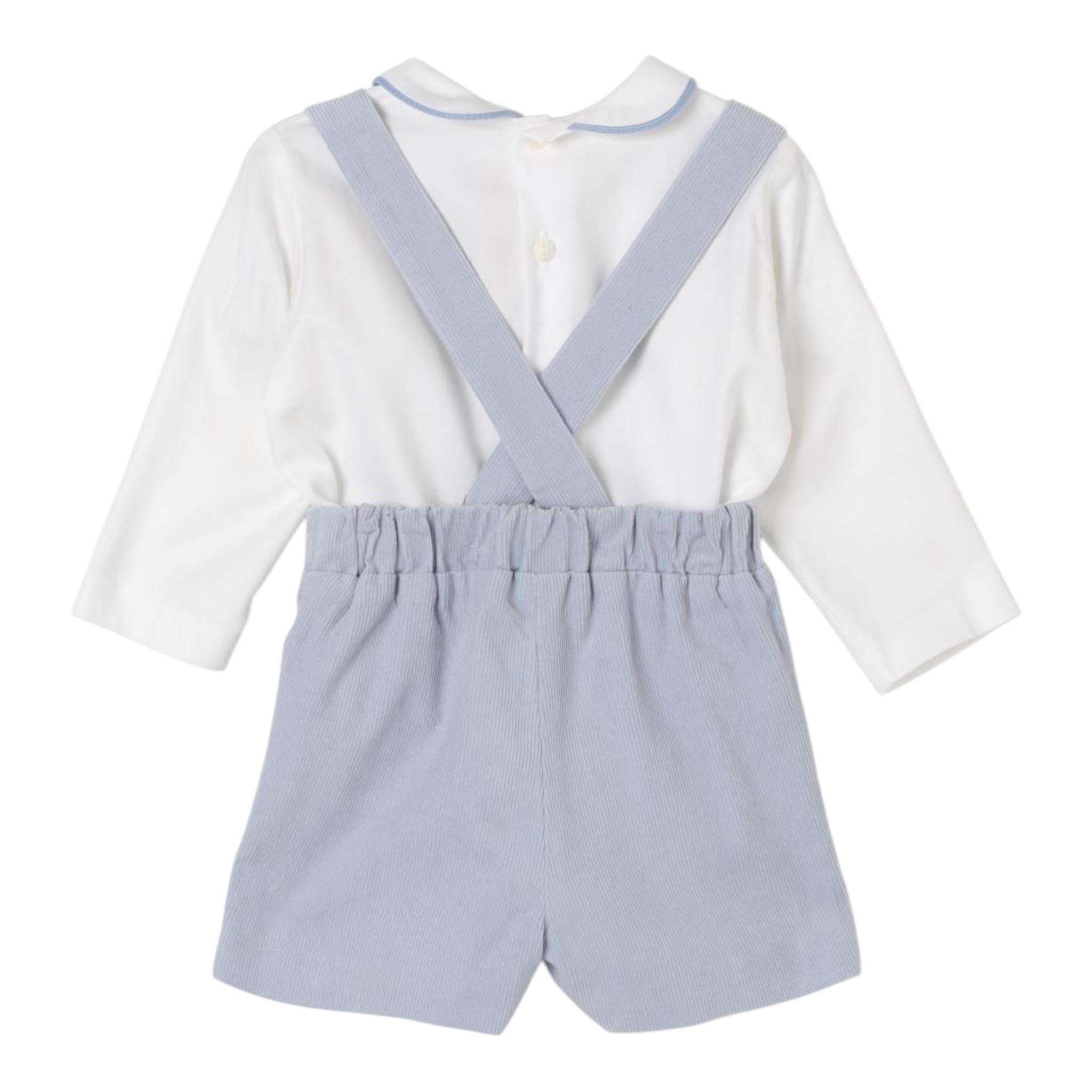 LA STUPENDERIA completo 2pz salopette-body bicolore Bianco/azzurro per Neonato TBCT07 BIANCO/AZZURRO LA STUPENDERIA 