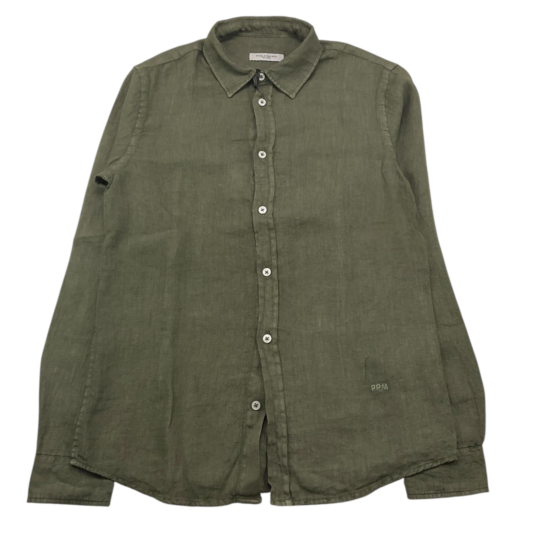 Paolo Pecora Camicia Manica Lunga Tinta Unita per Bambino PP4032 VERDE PAOLO PECORA 