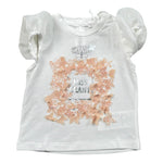 Miss Grant T-Shirt Girocollo Tinta Unita con Stampa In Contrasto per Neonata MG1336XX BIANCO MISS GRANT 