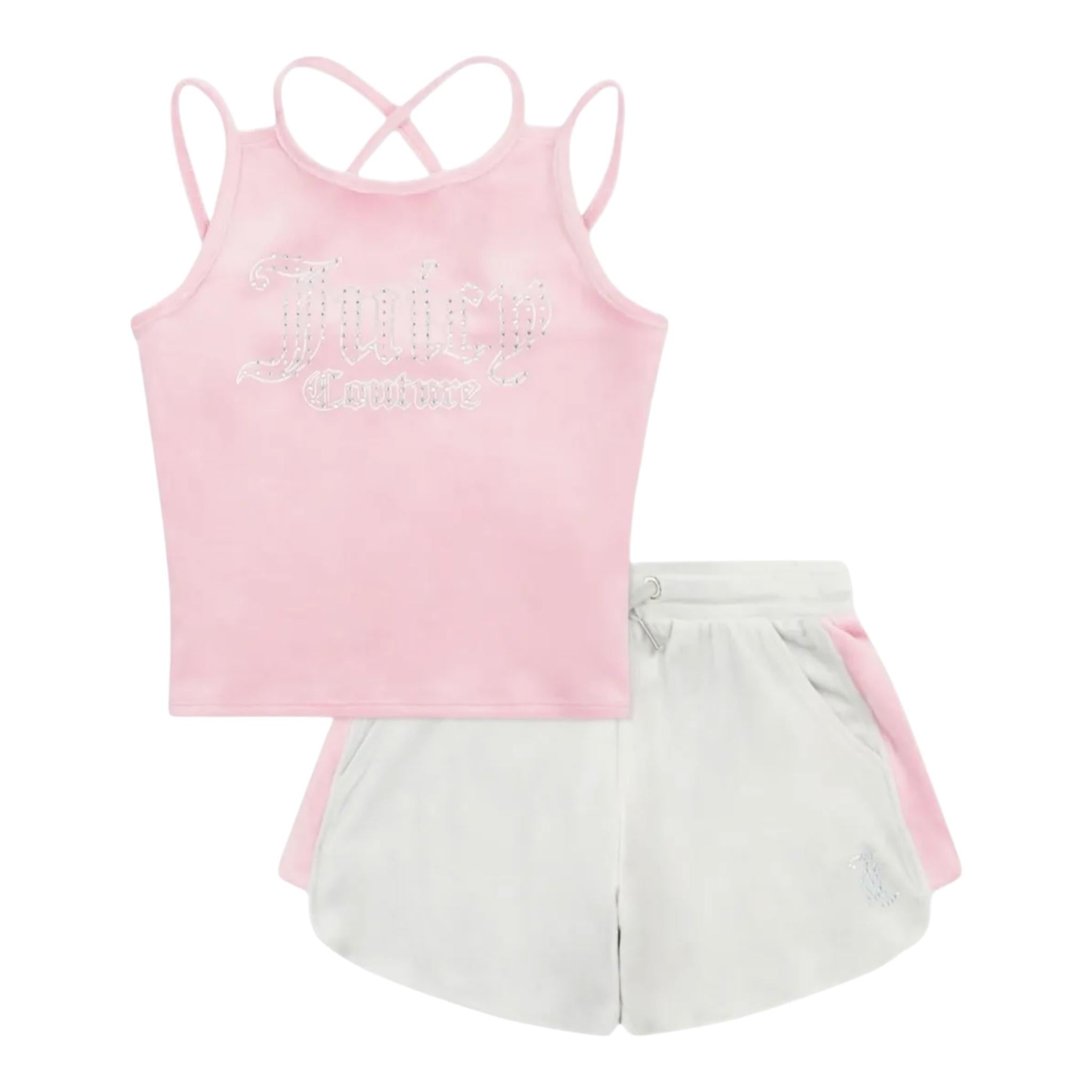 Juicy Couture Completo 2 Pezzi Canotta-Shorts Bicolore per Bambina JBX6509X ROSA JUICY COUTURE 